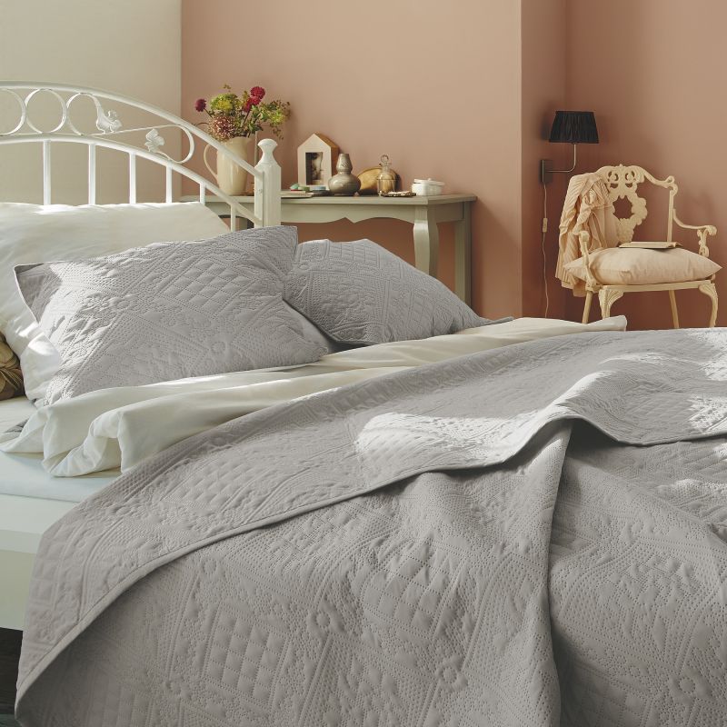 IBENA Nancy Bedspread, Silver Grey