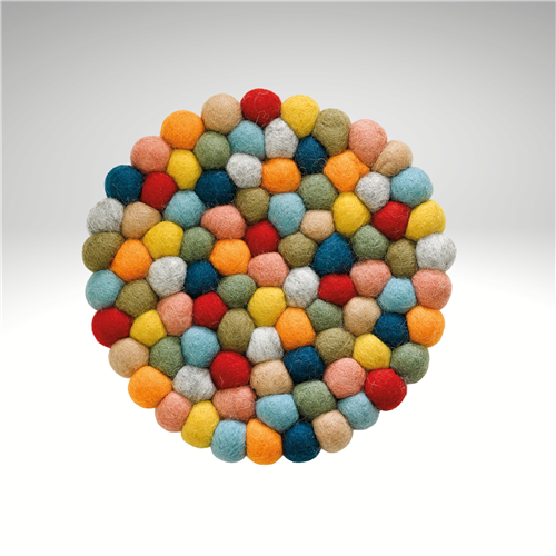 Virgin Wool Trivet Colore, Round 8"