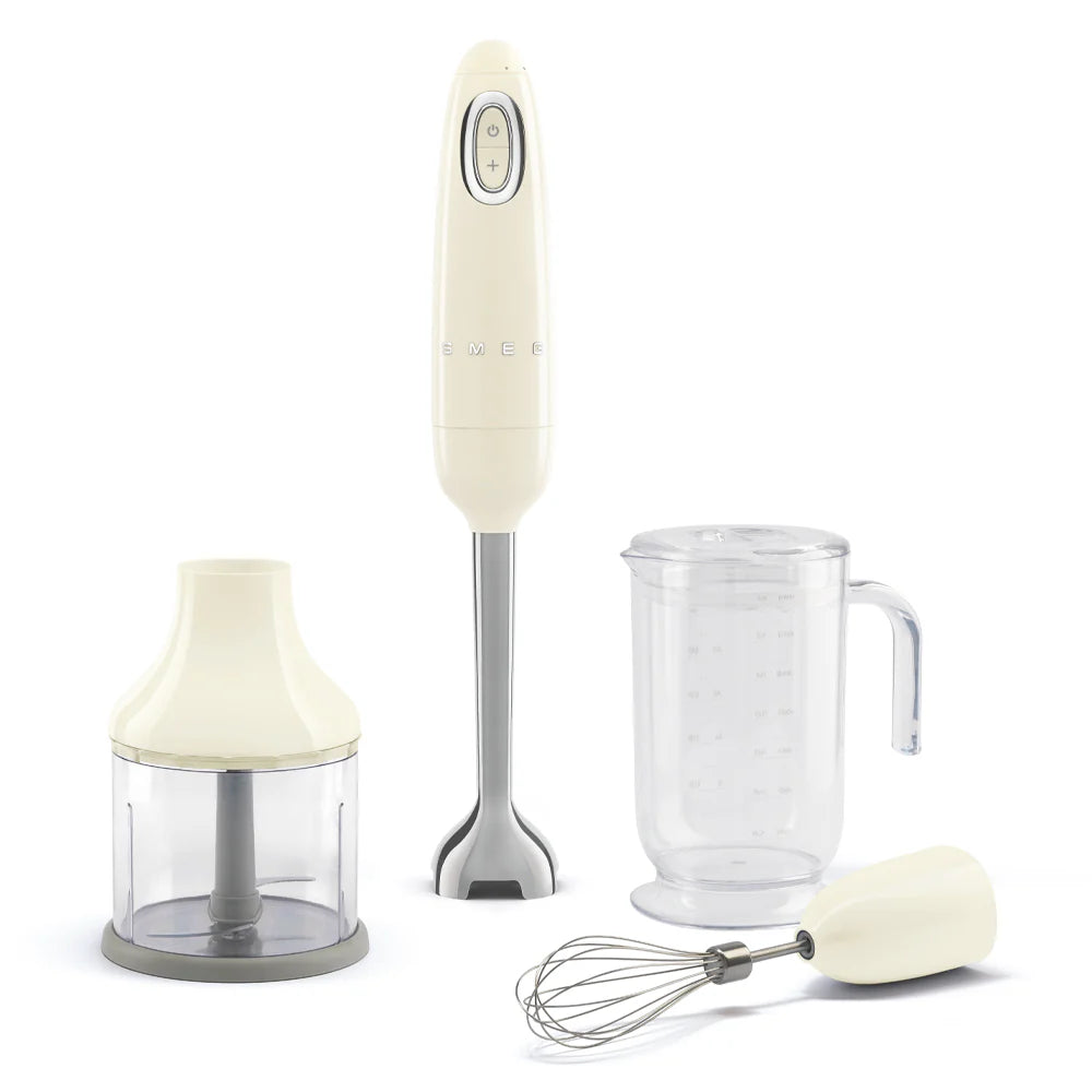 SMEG Retro-Style Hand Blender with Accessory Set – Cream