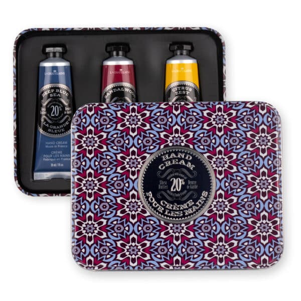 La Chatelaine MEN'S HAND CREAM TRIO 30ML, RED MOSAIC