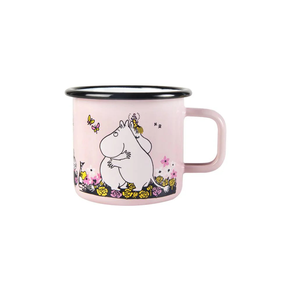 MOOMIN ENAMEL MUG, HUG PINK
