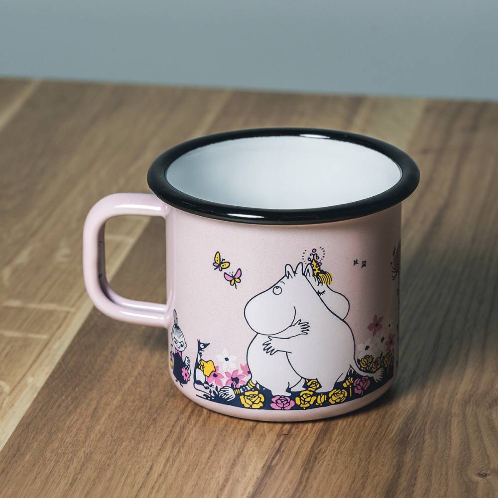 MOOMIN ENAMEL MUG, HUG PINK
