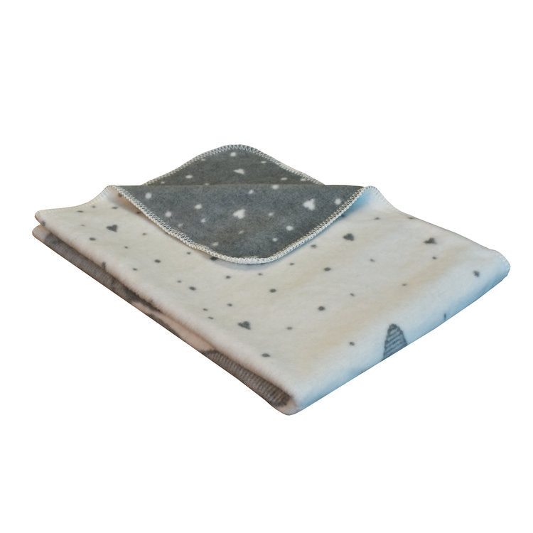 Ibena Kids Blanket - Jacquard Best Bunny Friends Ivory/Grey 75x100