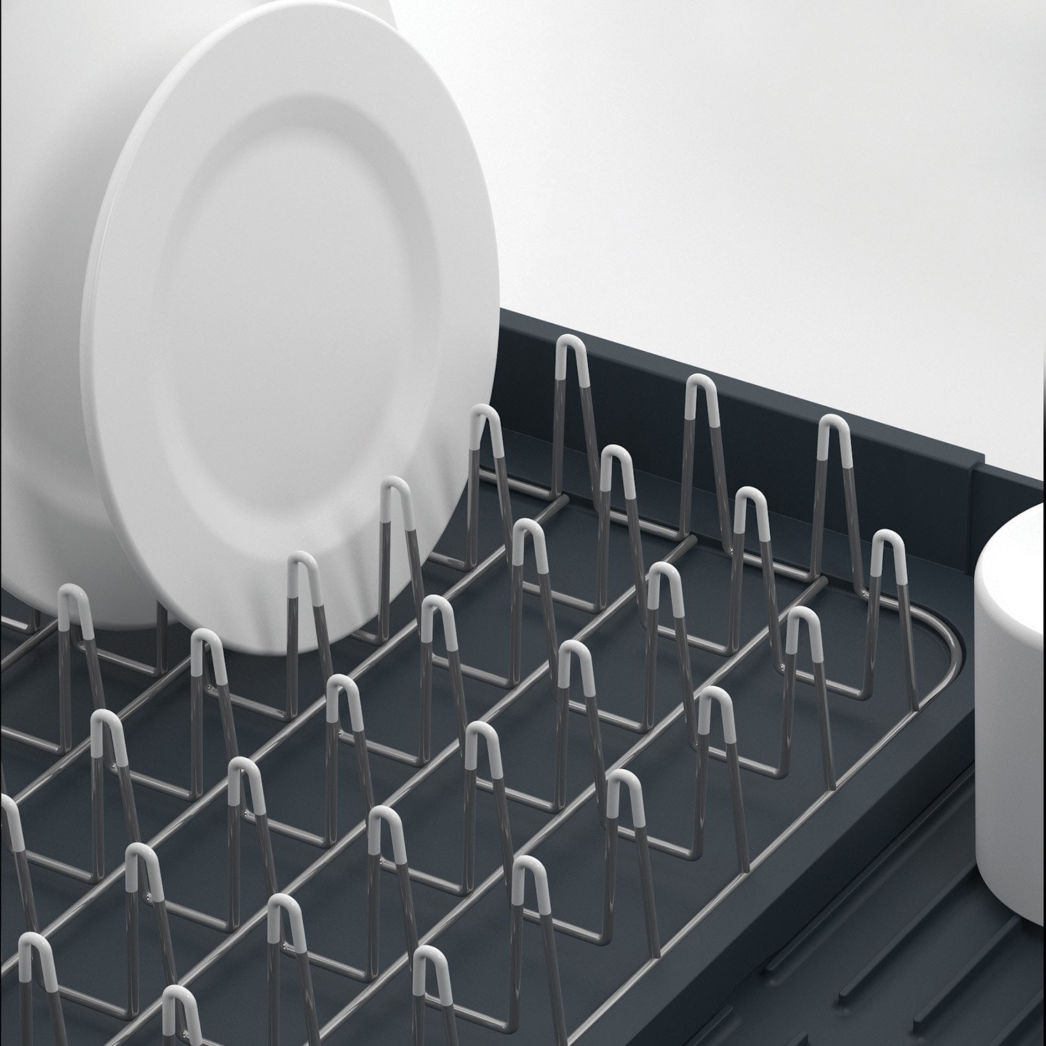 Joseph Joseph Extend Expandable Dish Rack with Draining Plug, Grey