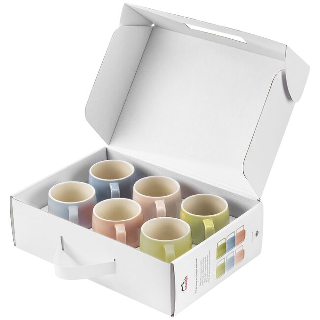 MACARON COFFEE/TEA MUGS 6pc set, 11.8 oz