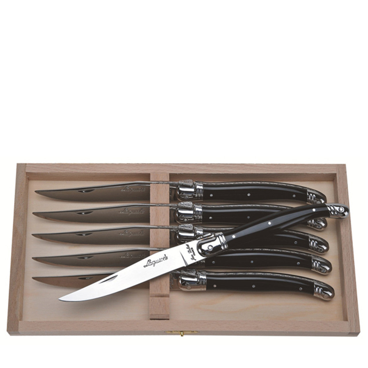 Jean Dubost Laguiole Knives Set 6, Black
