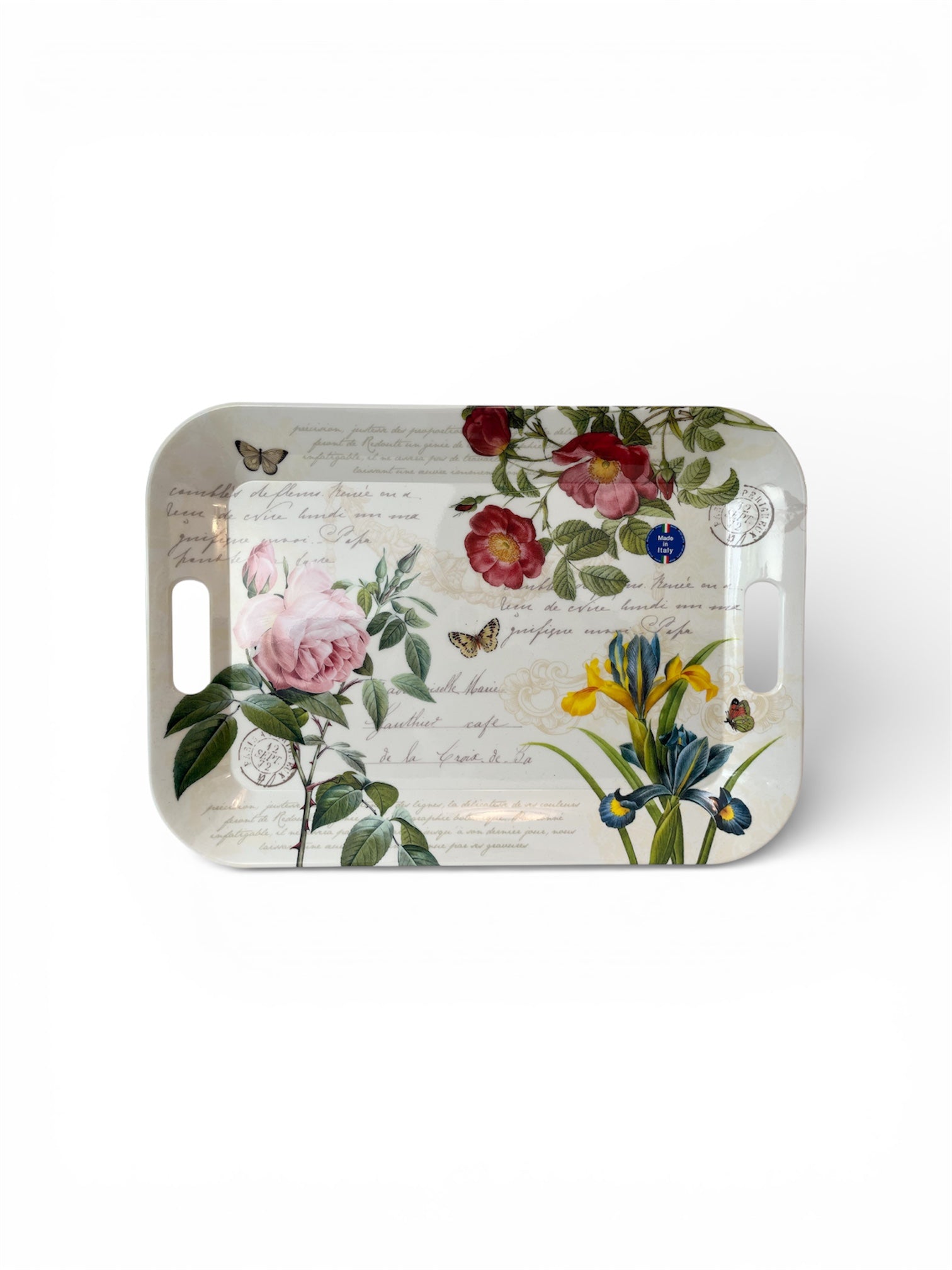 Italian Melamine Serving Tray 18.5x13" Flowers
