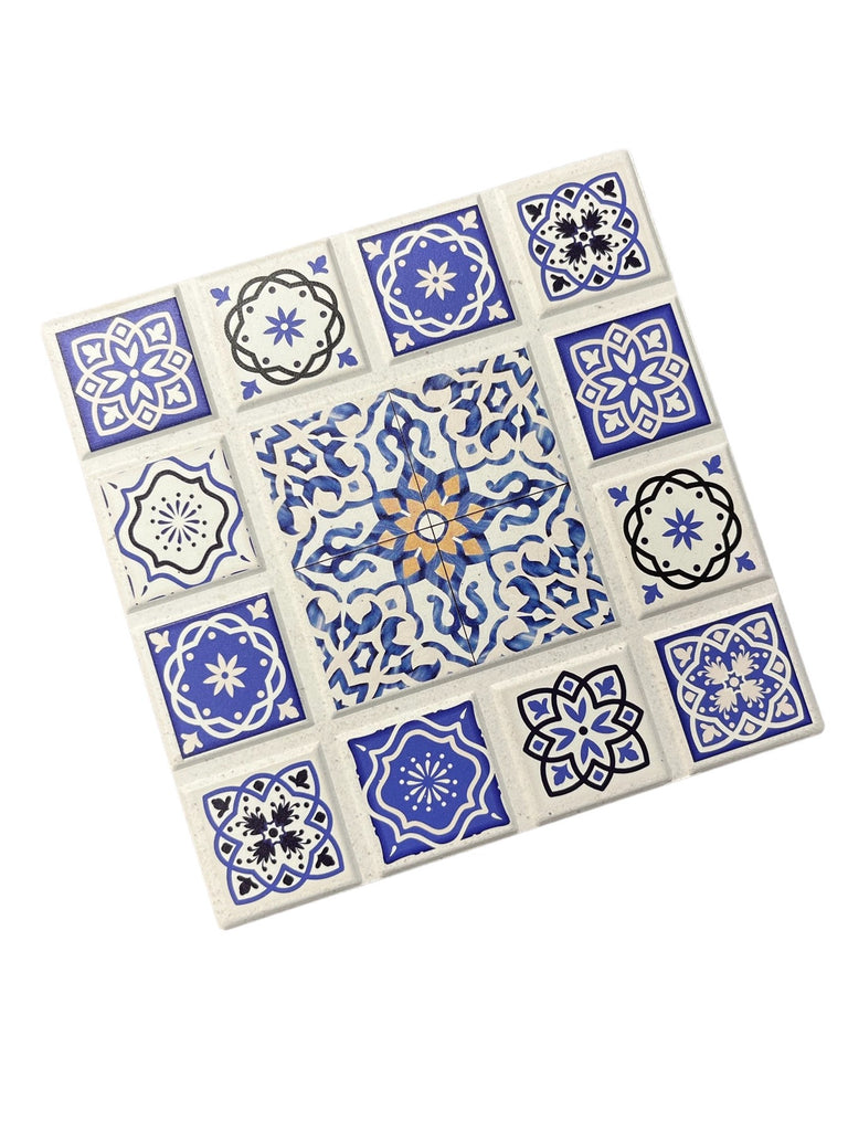 Ceramic Tile Trivet "Agadir Cross"