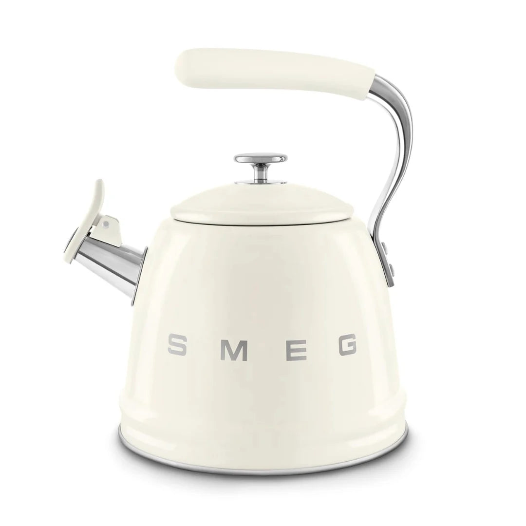 SMEG Stainless Steel Whistling Tea Kettle, Cream