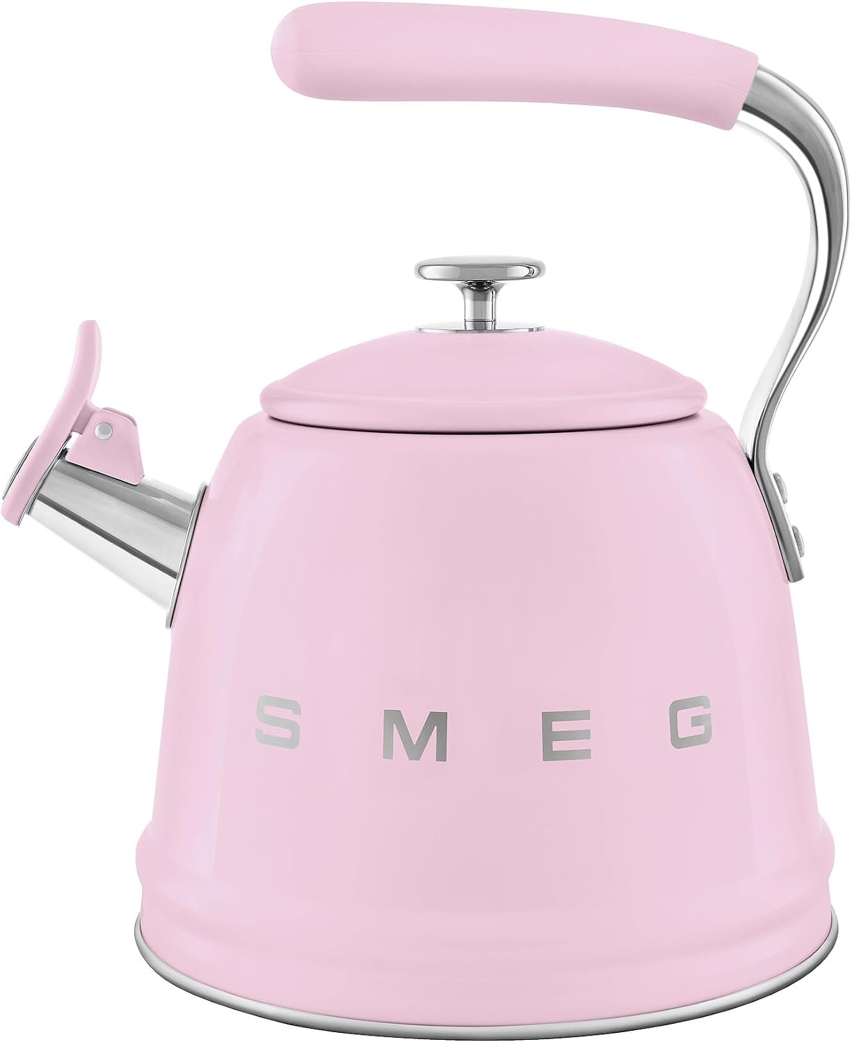 SMEG Stainless Steel Whistling Tea Kettle, Pink