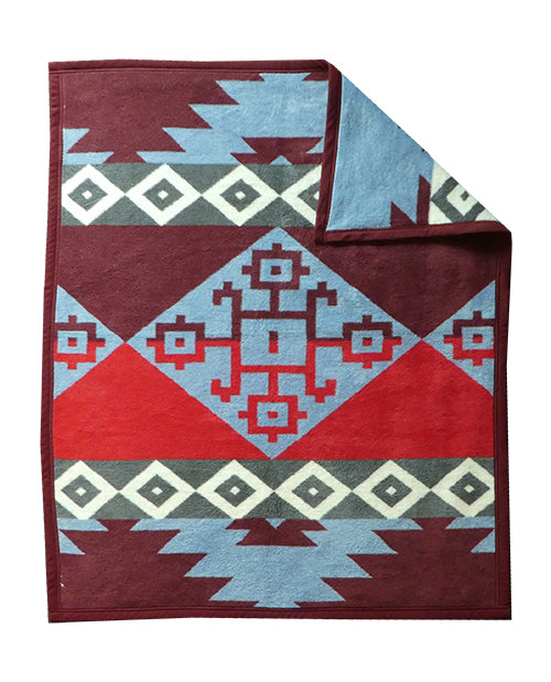 Ibena Kids Blanket - Jacquard Chama Burgundy/Red 75x100