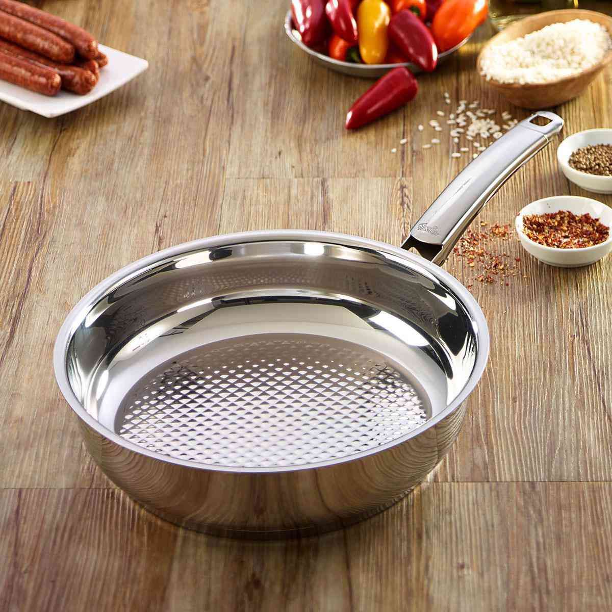 Fissler Steelux Premium Crispy Stainless Steel Induction Frying Pan 24cm