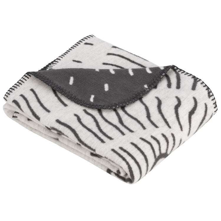 Ibena Kids Blanket - Jacquard Liona Lion Ivory/Grey 75x100