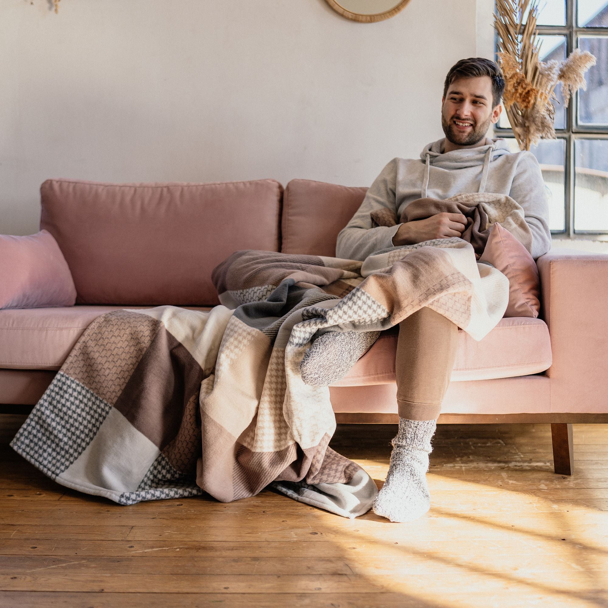 IBENA Blanket - Pittsburgh Brown/Grey 140X200