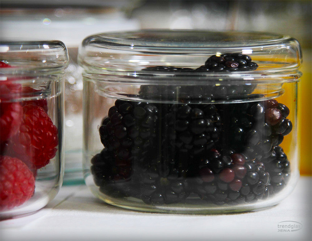 Glass Jar Linea With Flat Lid Set/2