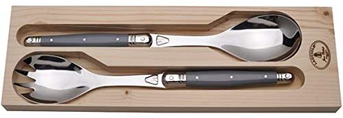 Jean Dubost Laguiole 2pc Salad Server Set, Grey