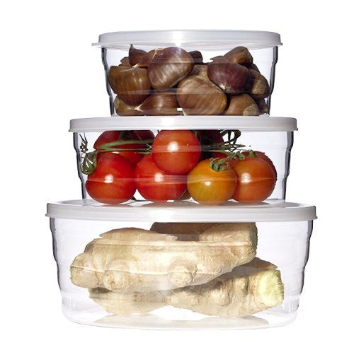 Trendglas Microwave Set Centric With Plastic Lids