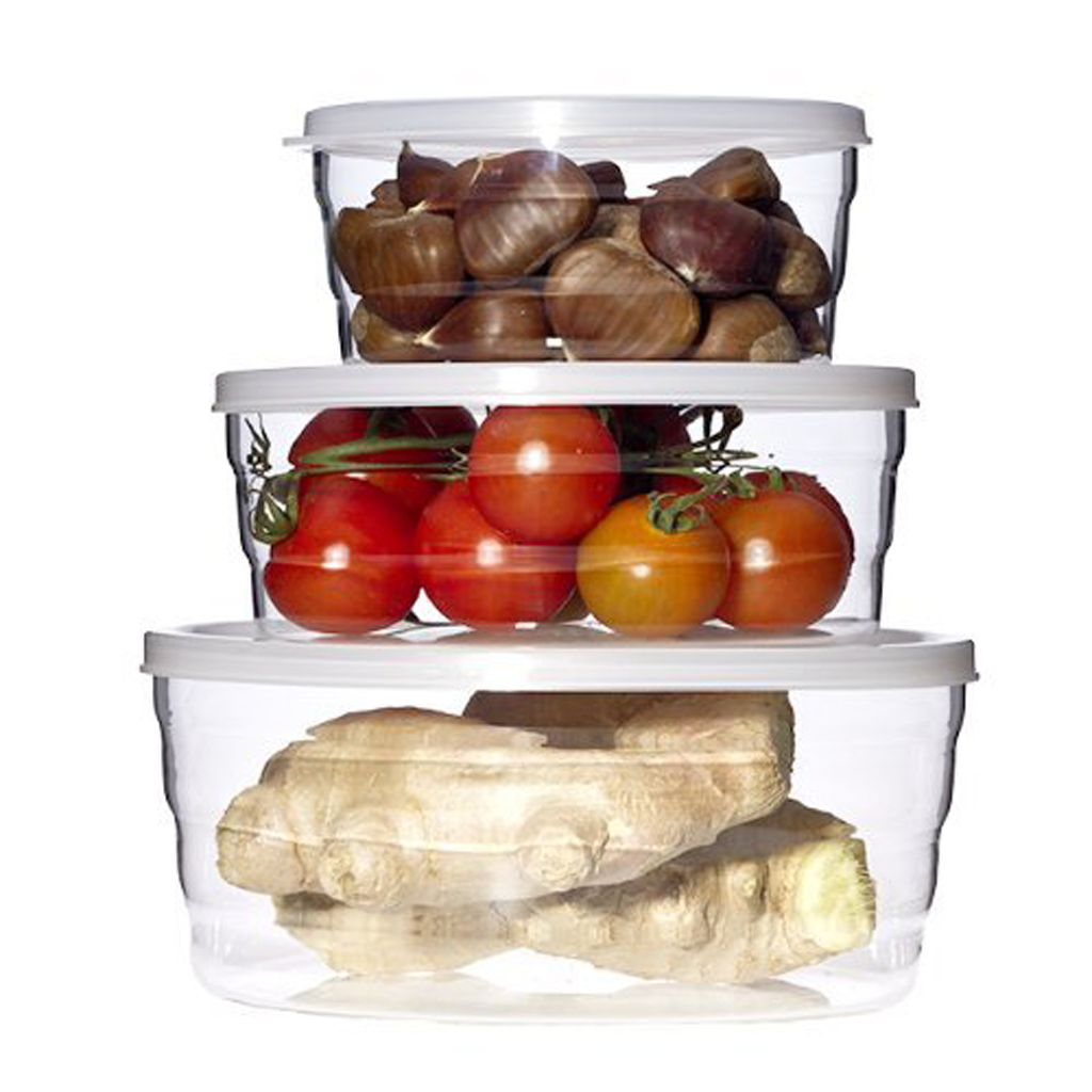 Trendglas Microwave Set Centric With Plastic Lids