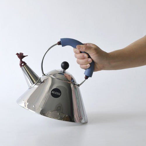 Alessi Michael Graves Kettle with Bird Whistle, Blue Handle
