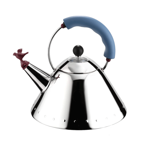 Alessi Michael Graves Kettle with Bird Whistle, Blue Handle