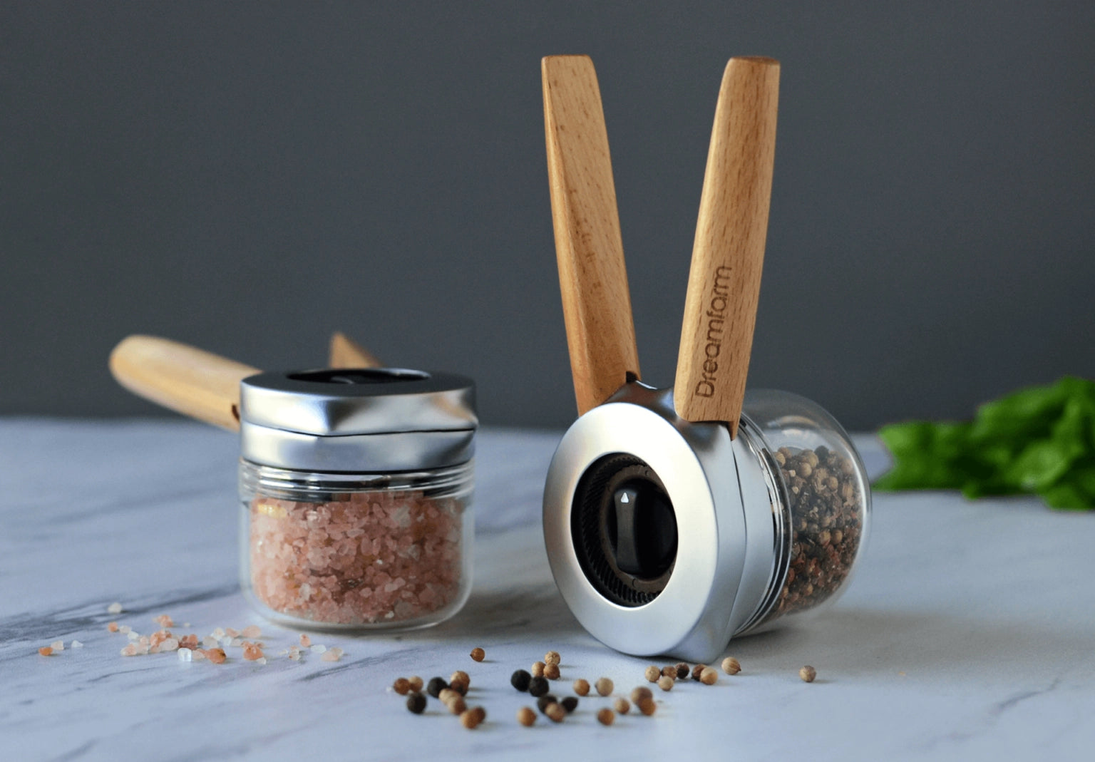 DreamFarm Ortwo Pepper Grinder, One Handed Salt & Spice Mill, 4-oz on Food52