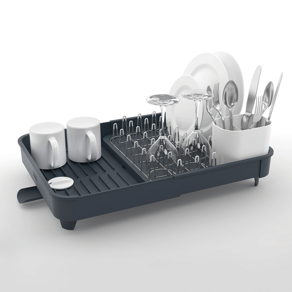 Joseph Joseph Extend Expandable Dish Rack with Draining Plug, Grey