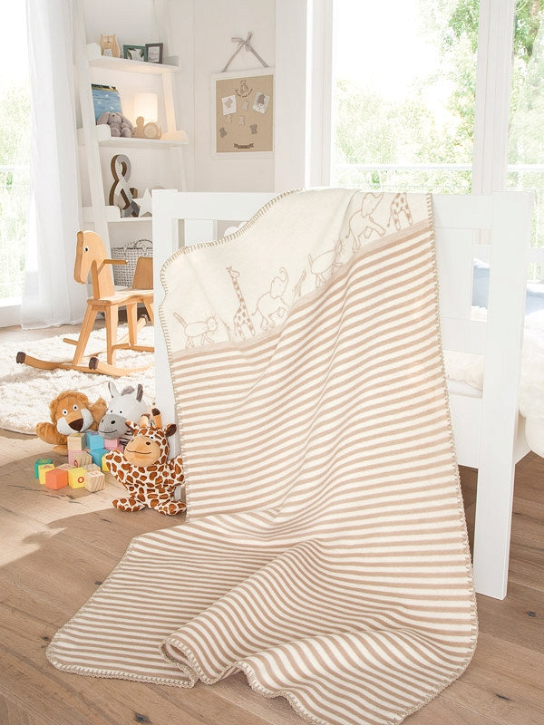 Ibena Kids Blanket - Jacquard Kitti Gots, Zoo 75x100
