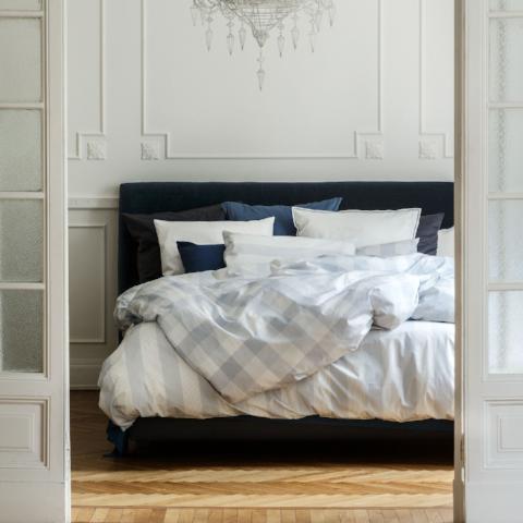 Christian Fischbacher Duvet Cover Set, QUADRATO SATIN GREY