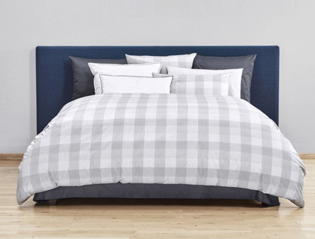 Christian Fischbacher Duvet Cover Set, QUADRATO SATIN GREY